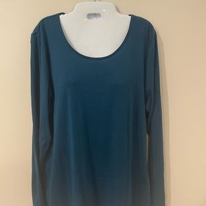 JJill Perfect Pima Long Sleeve Tee Size Large Color is Teal